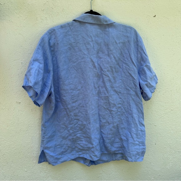 Marina Rinaldi Linen Shirt in Blue- 10 - Picture 2 of 5